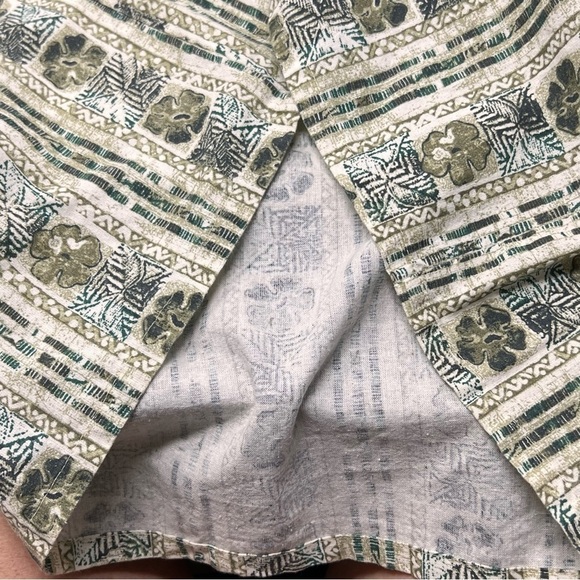 VTG Paradise of the Pacific Hawaiian Shirt XL Tan Floral Print Coconut Button - Picture 5 of 9